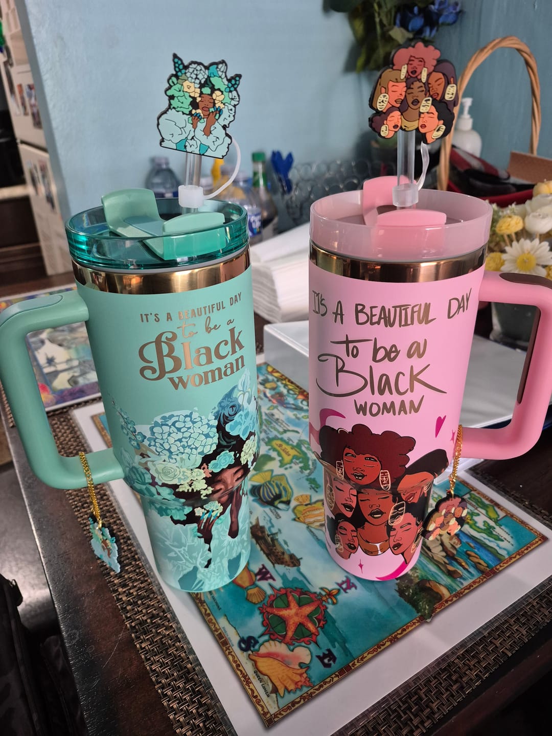 Customer photo review of Limited Edition "Crème Brûlée" Pink FlowSip™ Insulated Tumbler – Pinklomein x Cecilia's House