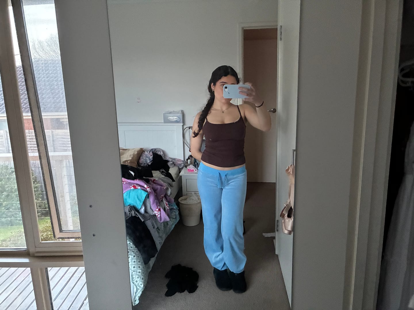 Customer photo review of Superlow Trackpants | Ocean Blue