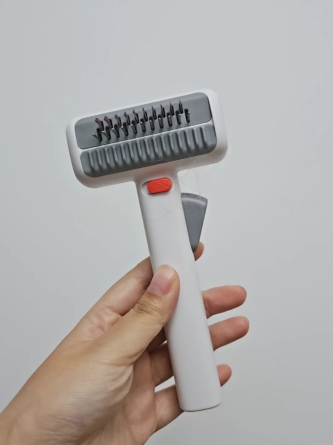 Customer photo review of 2-in-1 Pet Grooming Brush for Dogs & Cats