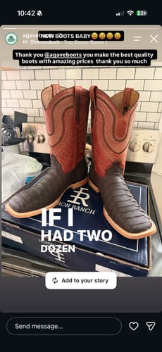 Customer photo review of Cowboy Boot Brown Python Jumbo