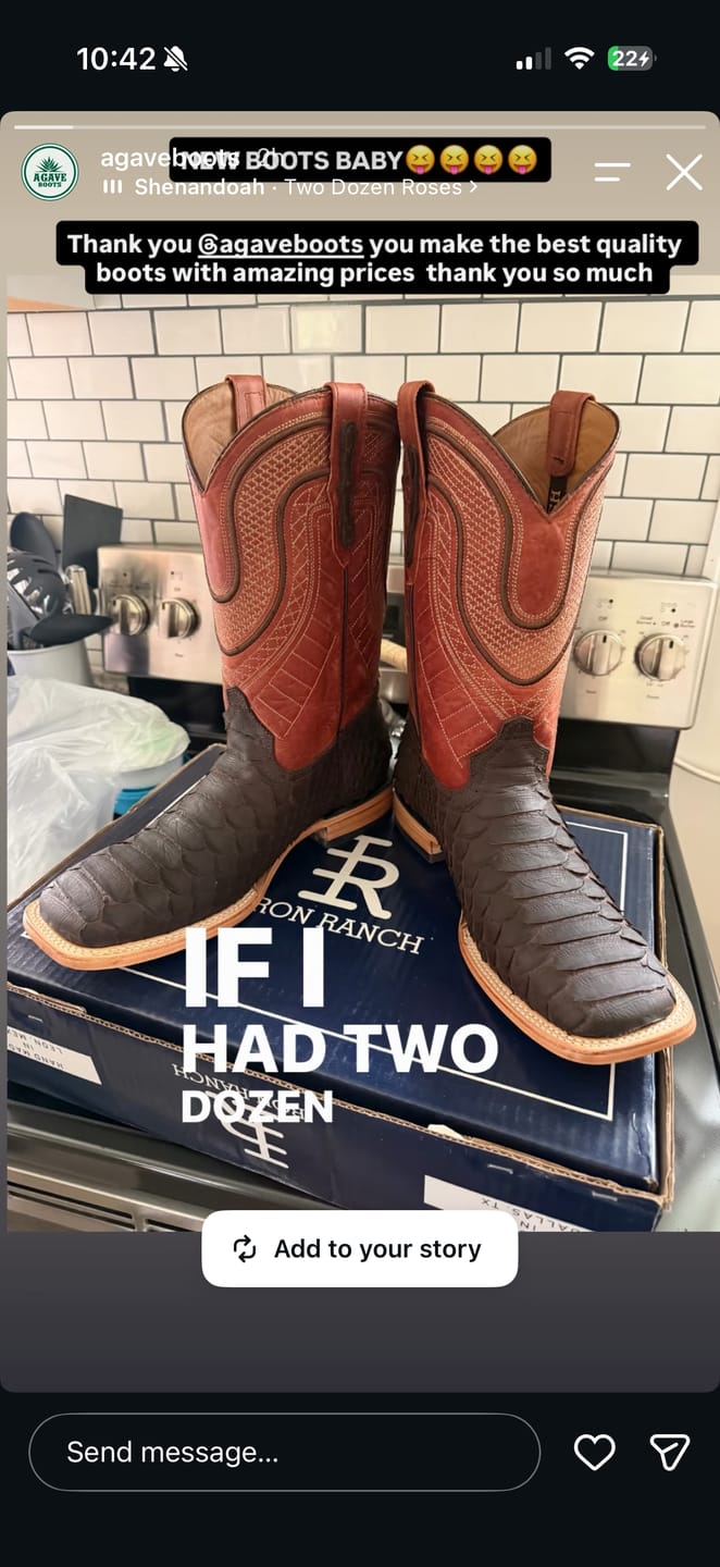 Customer photo review of Cowboy Boot Brown Python Jumbo