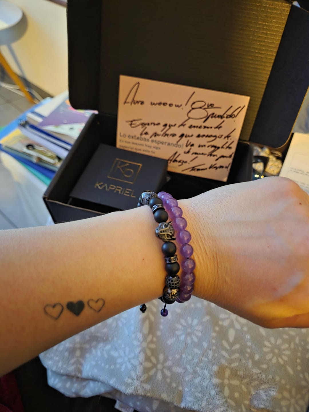 Customer photo review of Pulsera Black Leopard Onyx Matte Private Collection