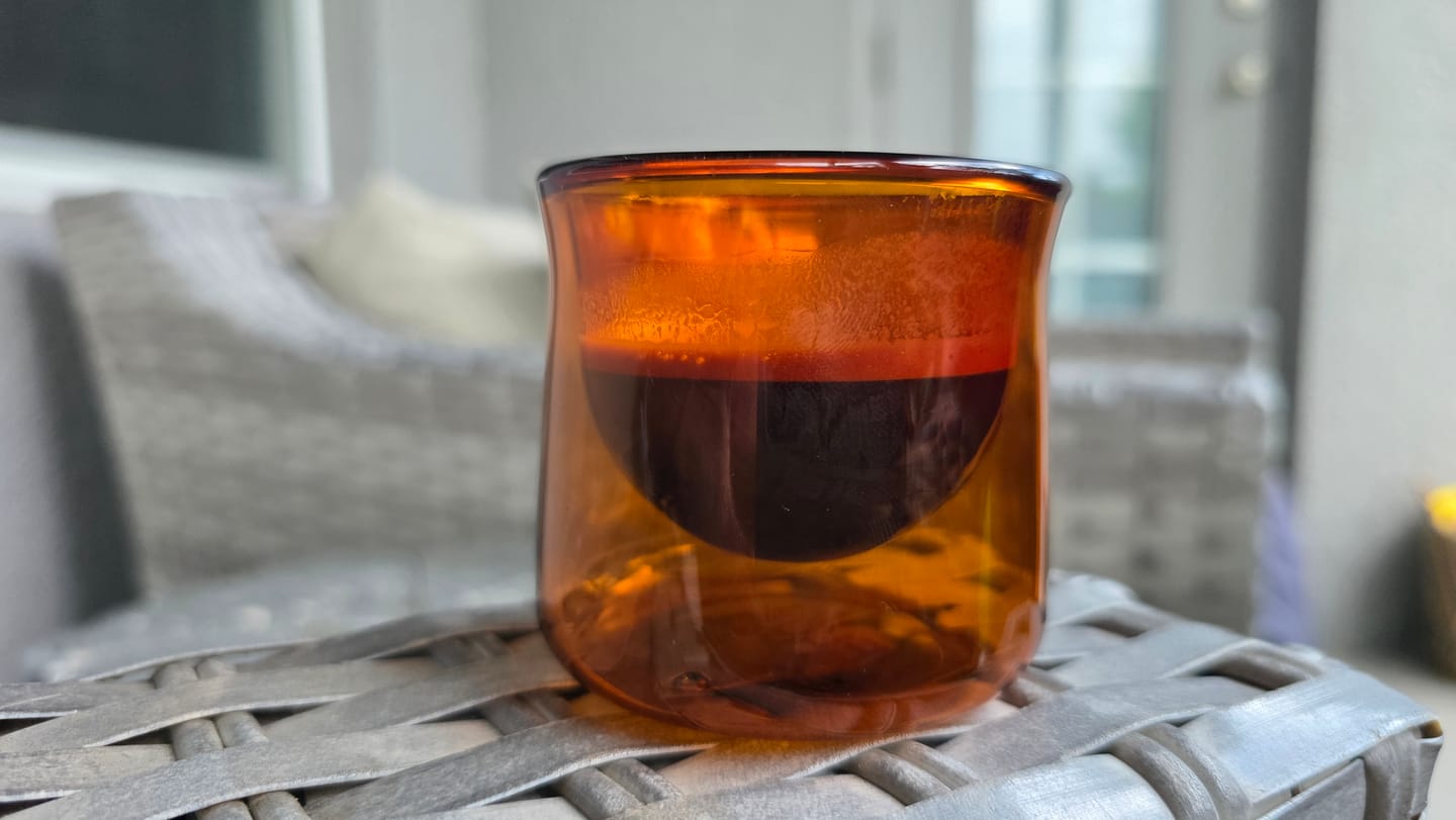 Customer photo review of FLUR Espresso Glasses