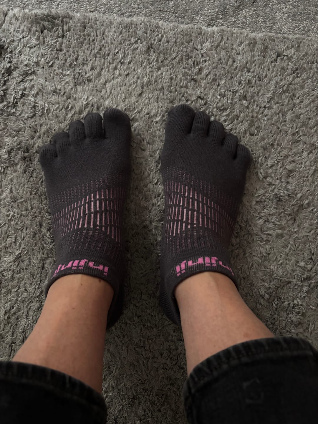 Customer photo review of Injinji Run Light Weight No Show Womens Charcoal