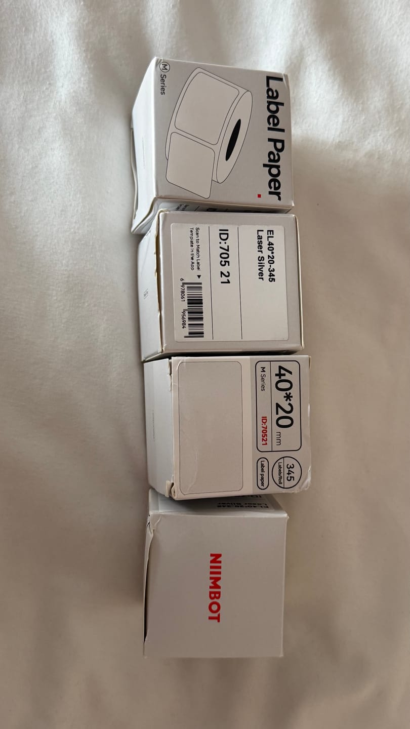 Customer photo review of Thermal Transfer Label Printer Labels for M2, M3
