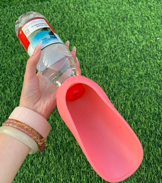 Customer photo review of Portable Dog Water Bottle – Hydration Anywhere
