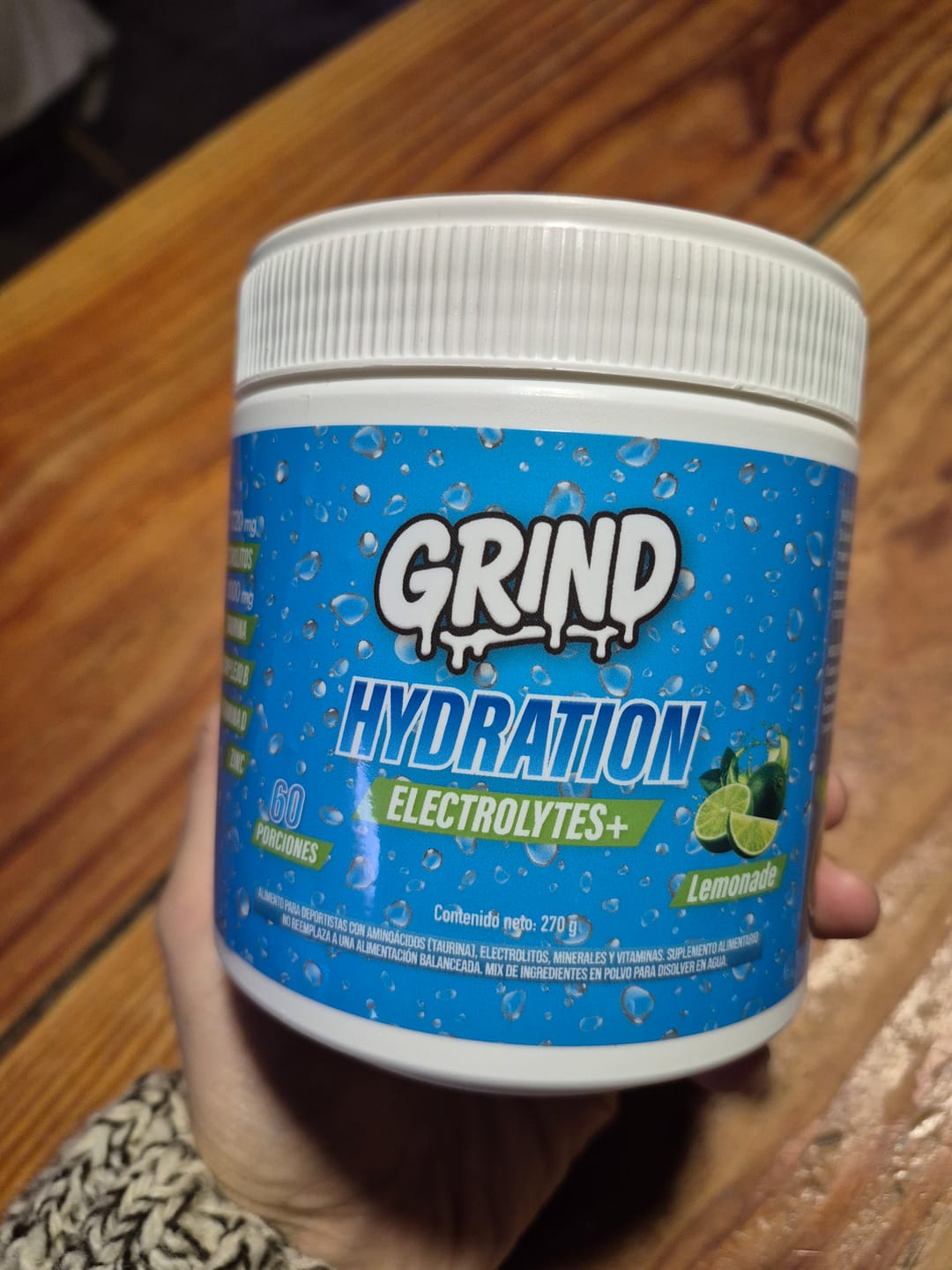 Customer photo review of Grind Hydration | Electrolitos Premium – 60 Porciones ( Sabor Limonada)