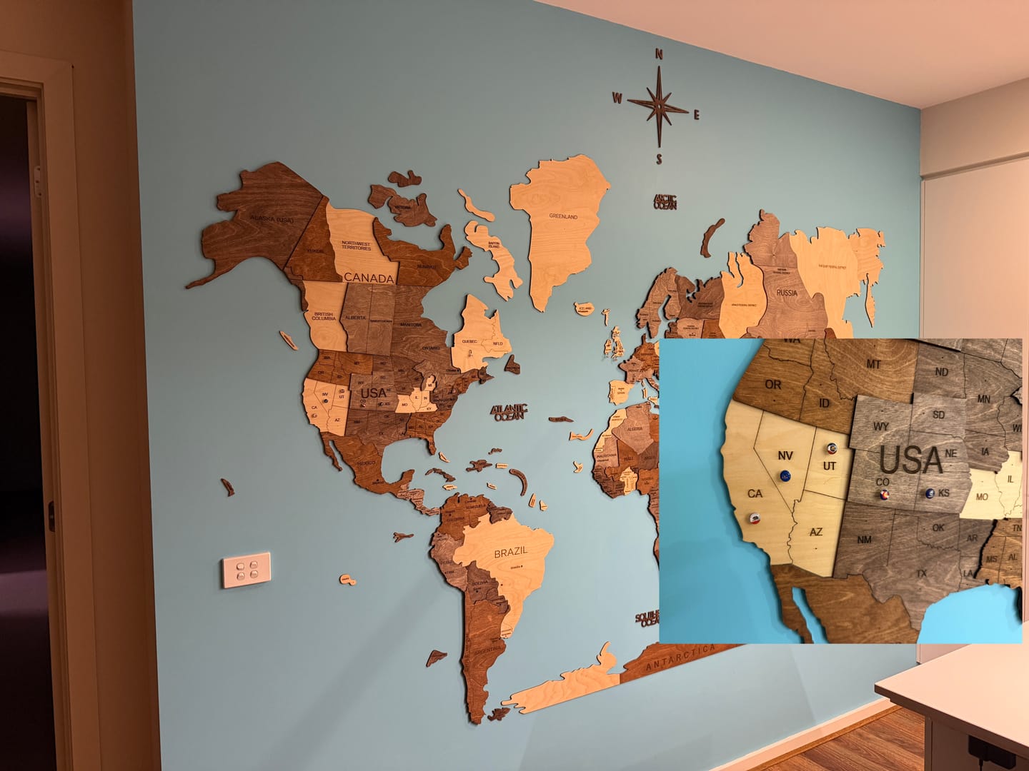 Customer photo review of Flags Push Pins