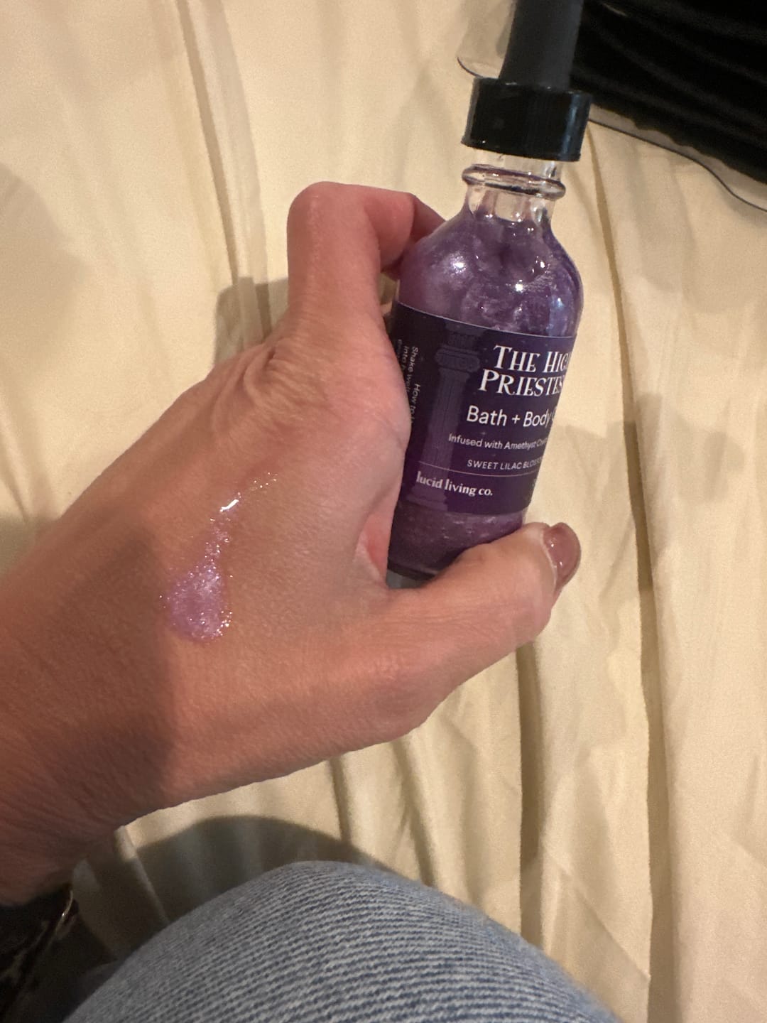 Customer photo review of The High Priestess Bath & Body Oil