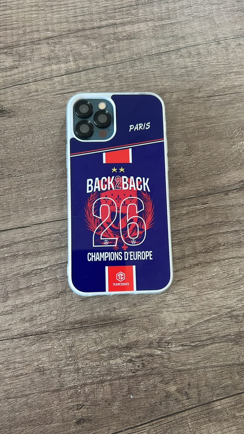 Customer photo review of Coque foot PARIS SG COLLECTOR 2026 - CHAMPIONS D'EUROPE - MAILLOT 2 ÉTOILES - CHAMPIONS LEAGUE BACK TO BACK BACK2BACK - TEAMCOQUES