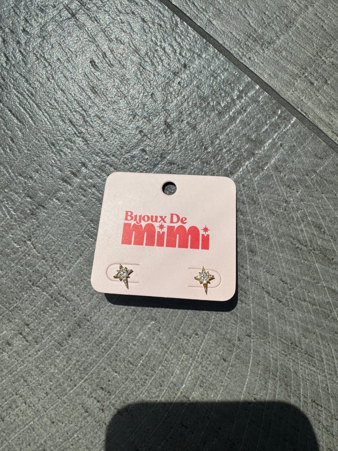 Customer photo review of Cosima Gold Crystal Star Stud Earrings