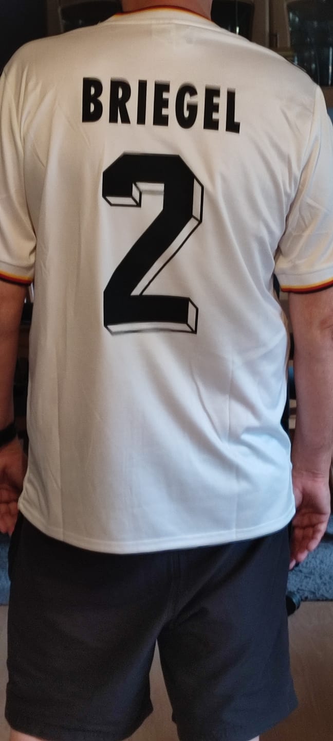 Customer photo review of Andreas Brehme Germany 1986 World Cup Retro Football Jersey Kit