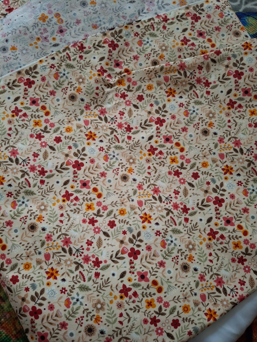 Customer photo review of Spring Floral Rose & Hubble Cotton Poplin Fabric