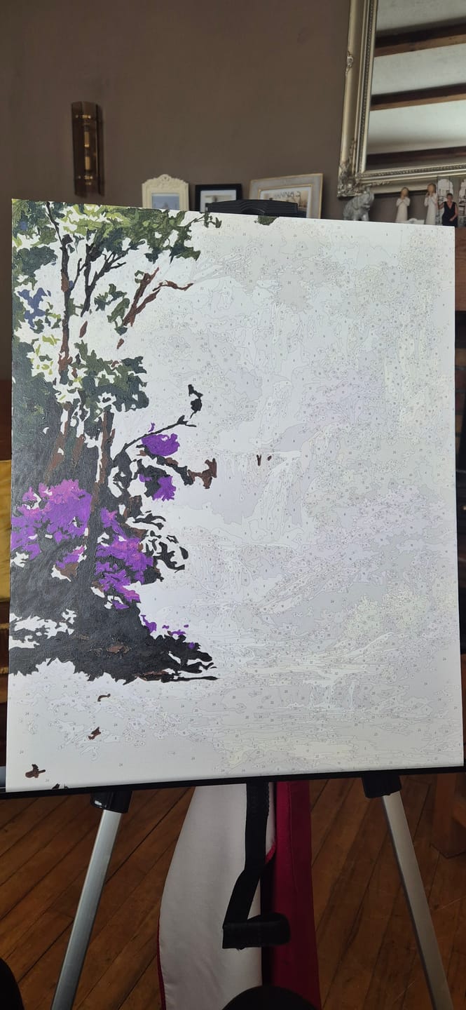 Customer photo review of Purple waterfall | Paint by Number