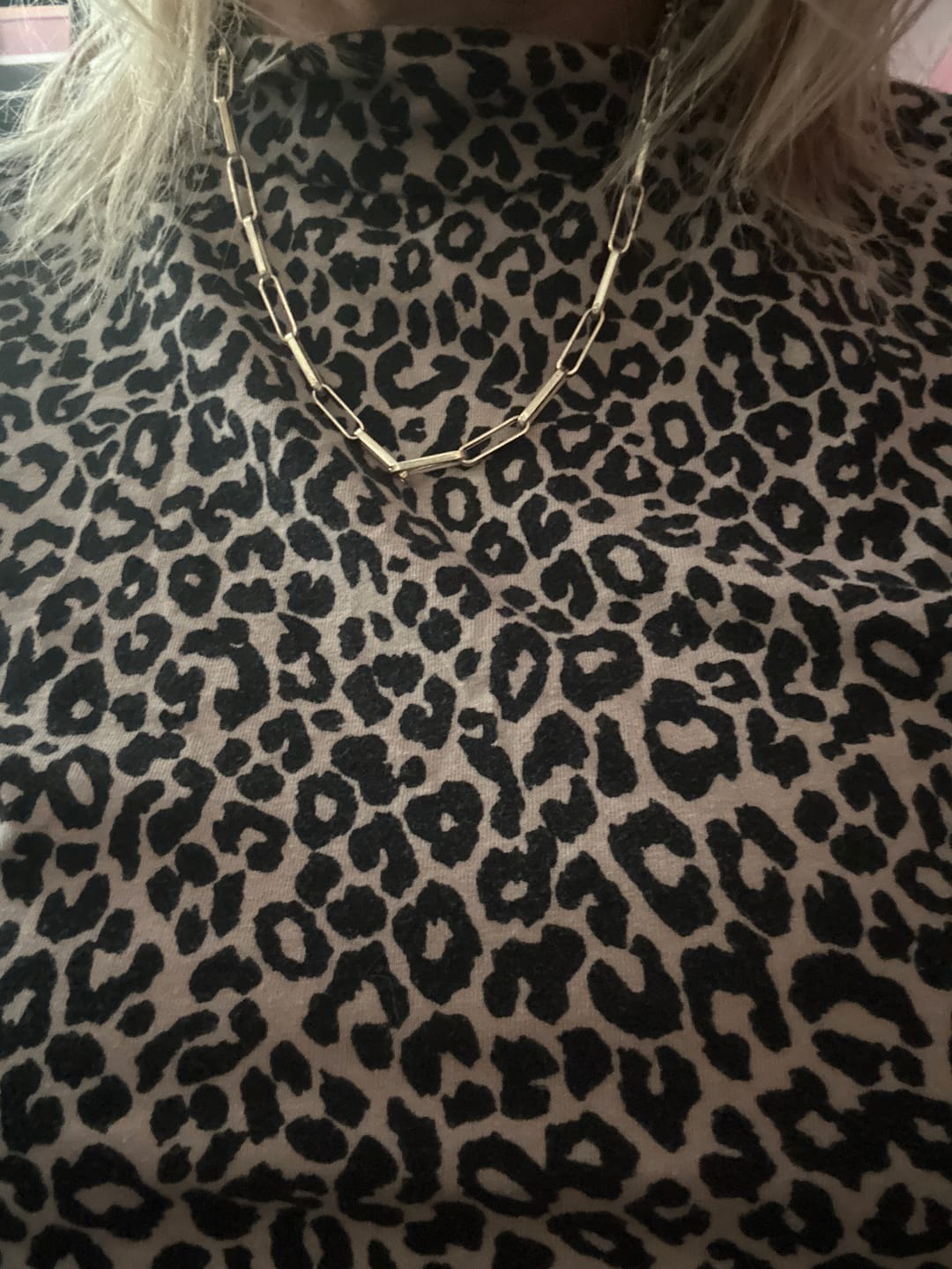 Customer photo review of Gold Essential Paperclip Necklace in 14K Yellow Gold