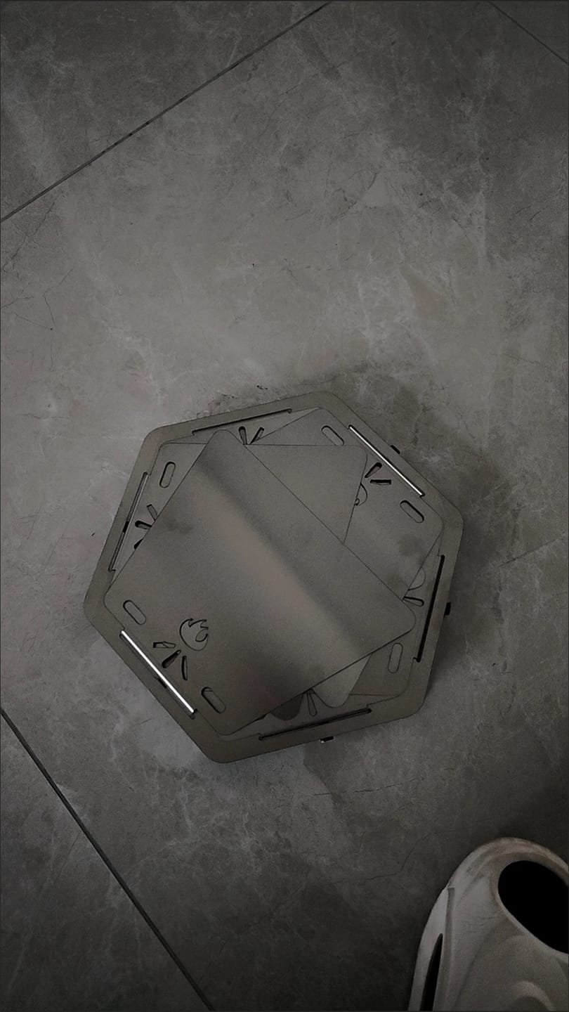 Customer photo review of Portable Hexagonal Charcoal Grill and Outdoor Fire Pit for Camping