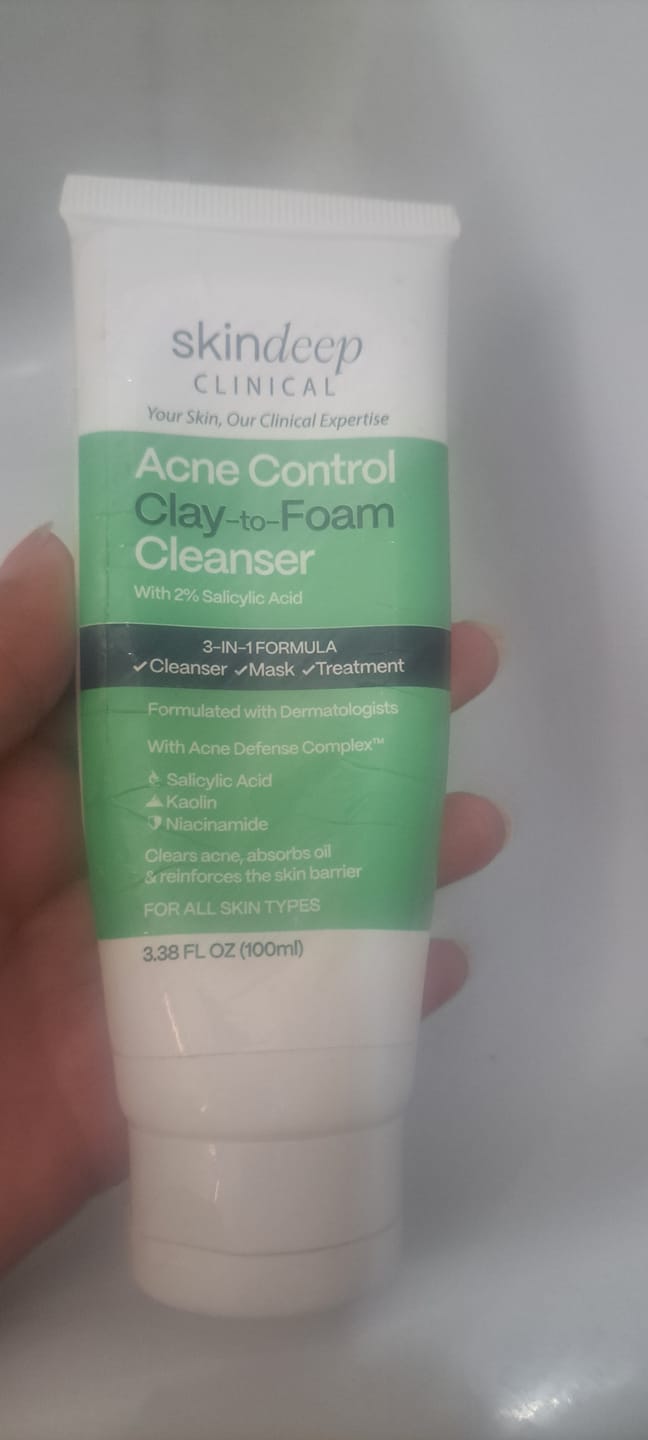 Customer photo review of Acne Control Clay-to-Foam Cleanser