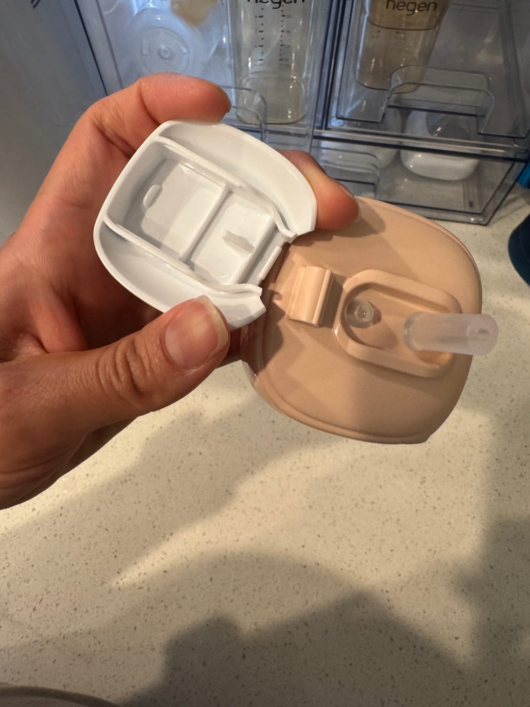 Customer photo review of Hegen Straw Spout - 6 Months Plus - Slow Flow - (Only for 8oz/240ml) - Grey