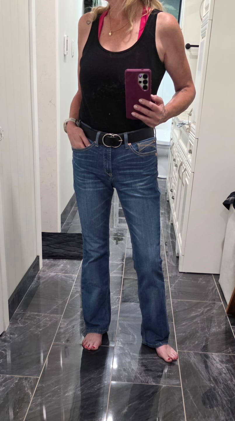 Customer photo review of Ariat Women's R.E.A.L High Rise Daniela Boot Cut Jean