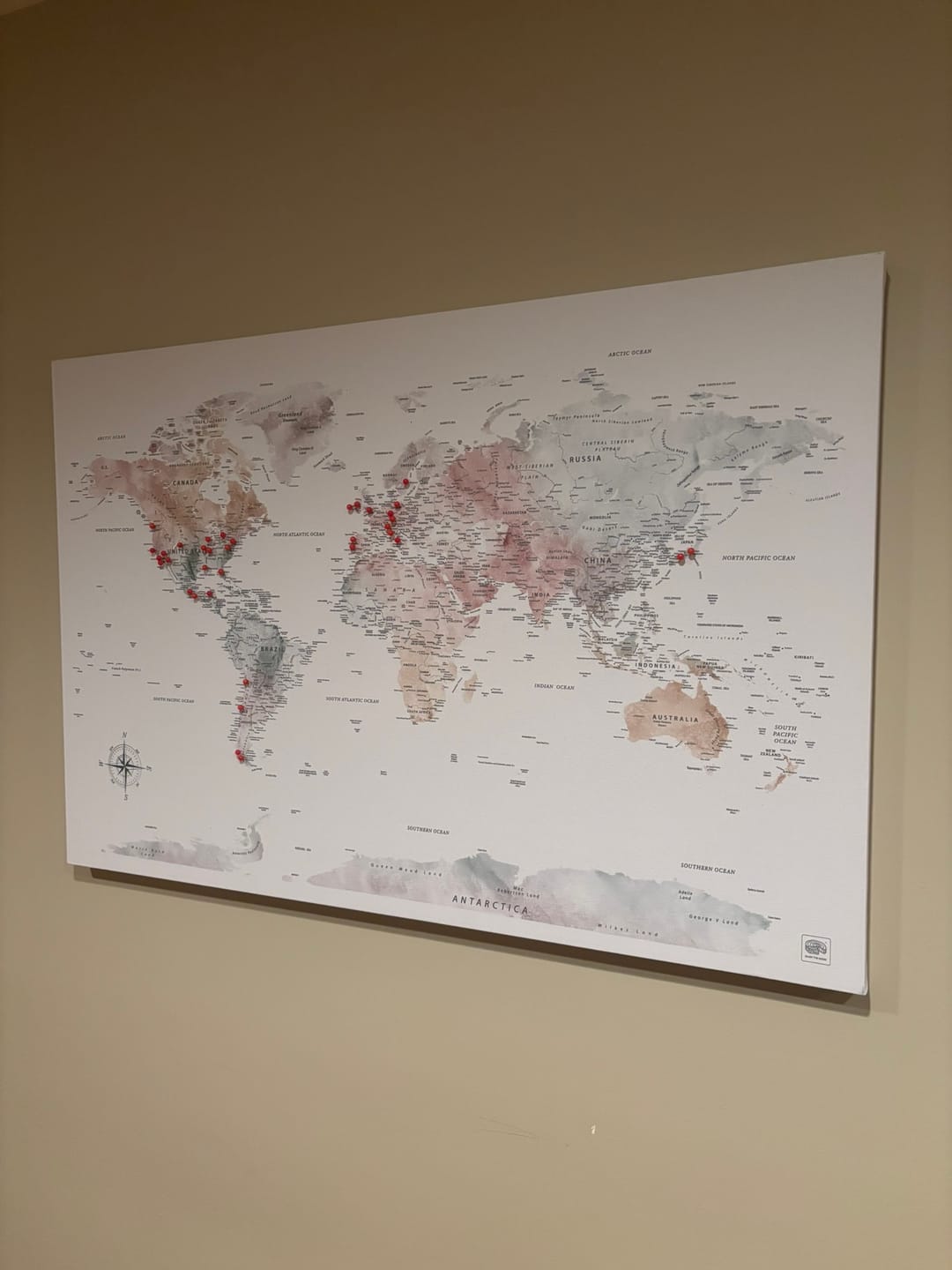 Customer photo review of World Map on Canvas - Colorful