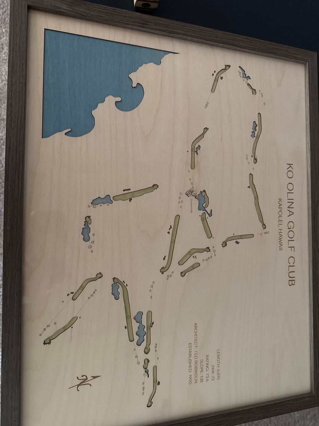 Customer photo review of Custom 3D Wood Golf Course Map