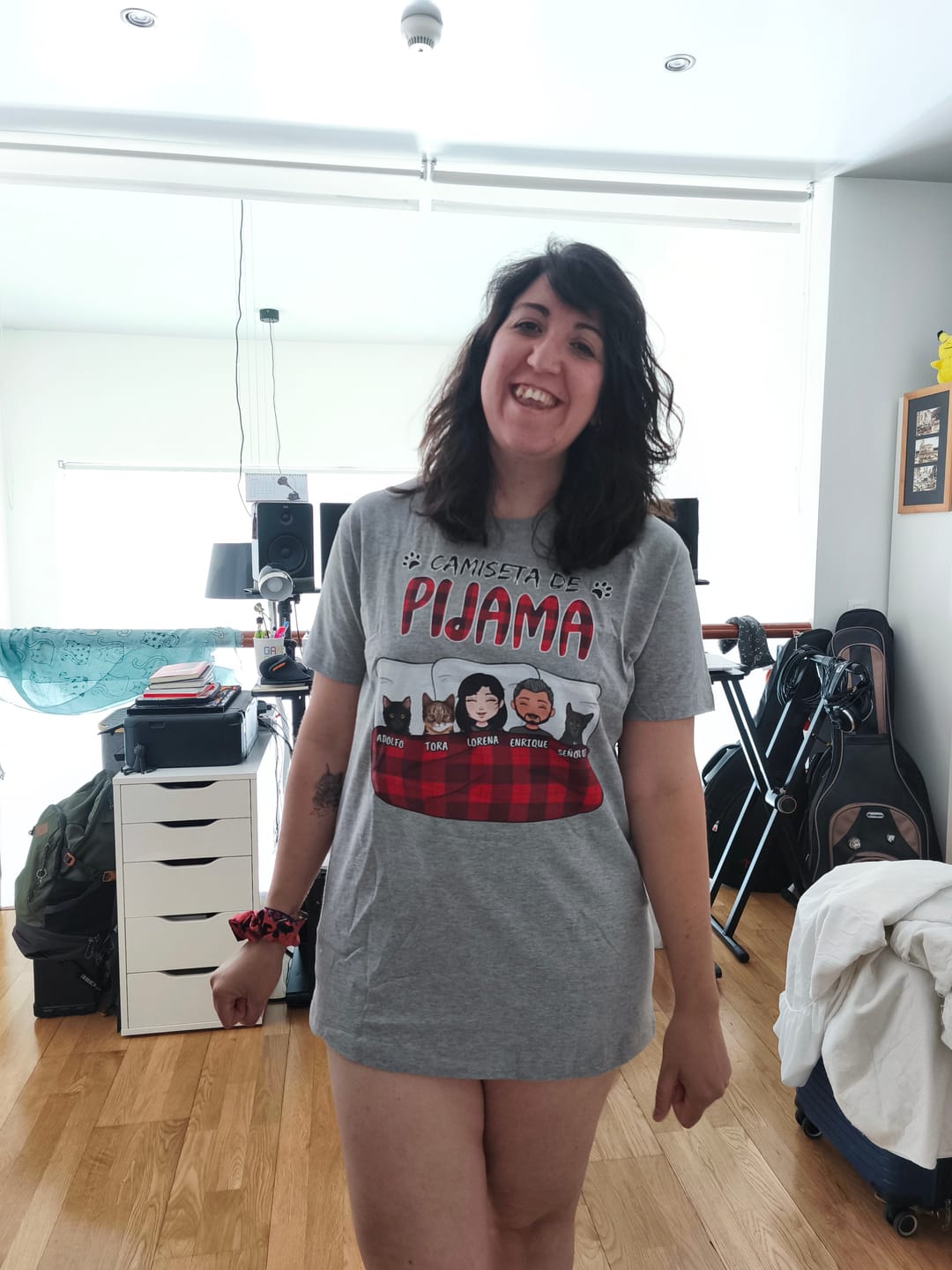 Customer photo review of Nuestra camiseta de pijama - Camiseta personalizada