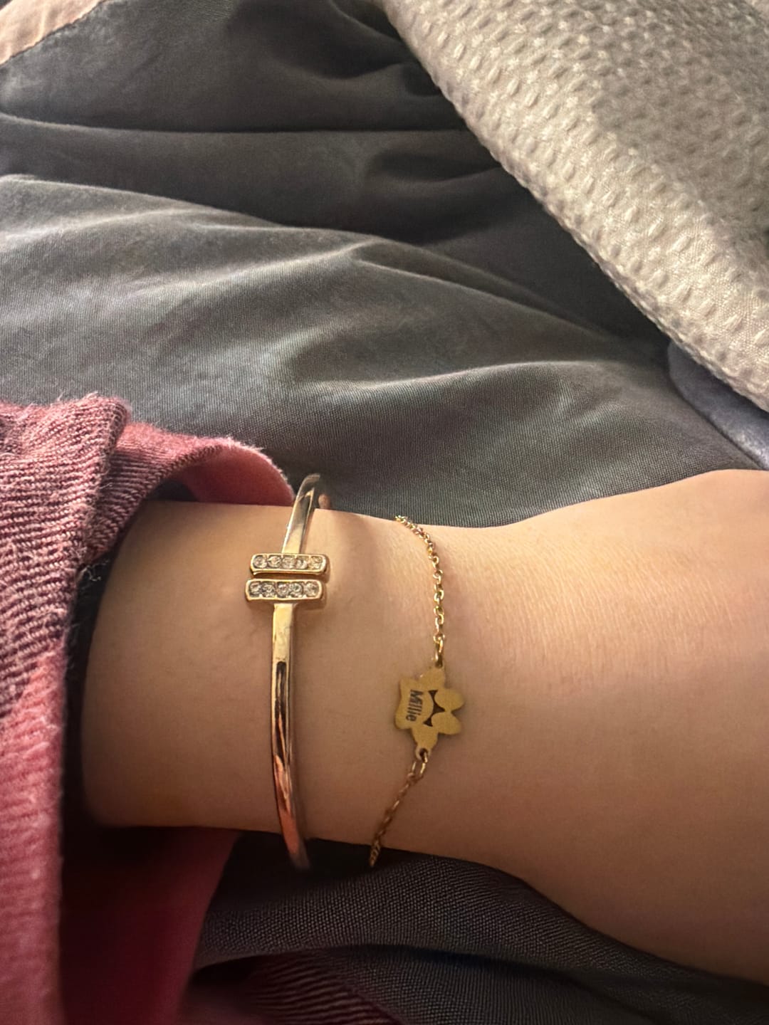 Customer photo review of Custom Paw Name Bracelet
