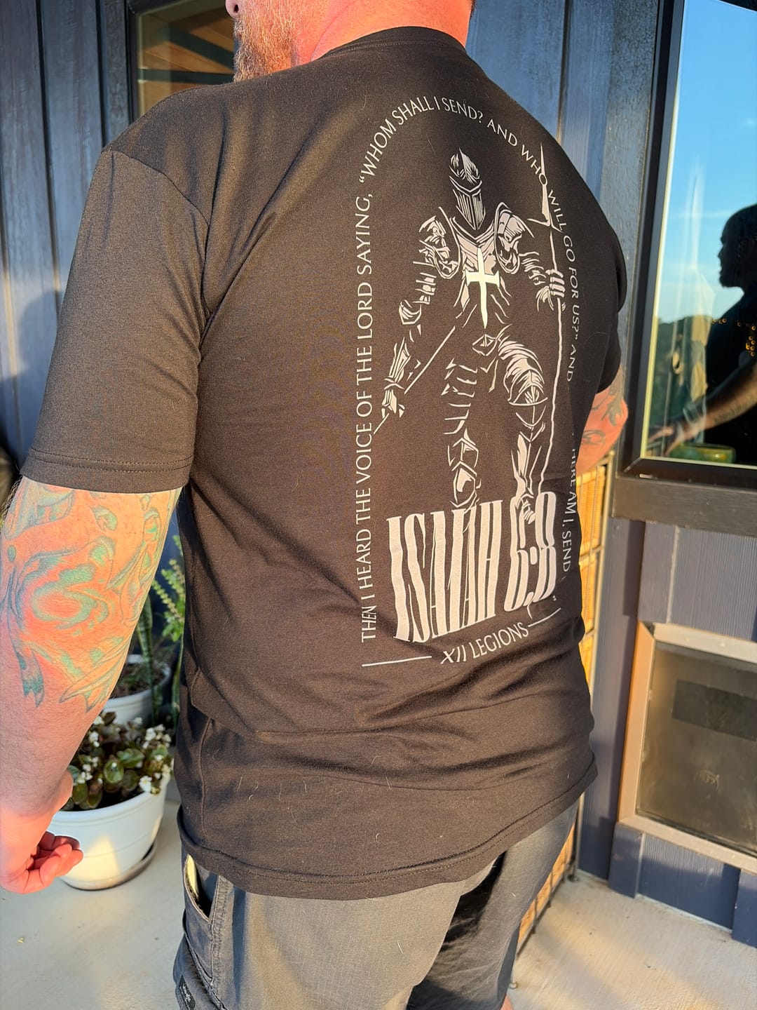 Customer photo review of ISAIAH 6:8 T-shirt