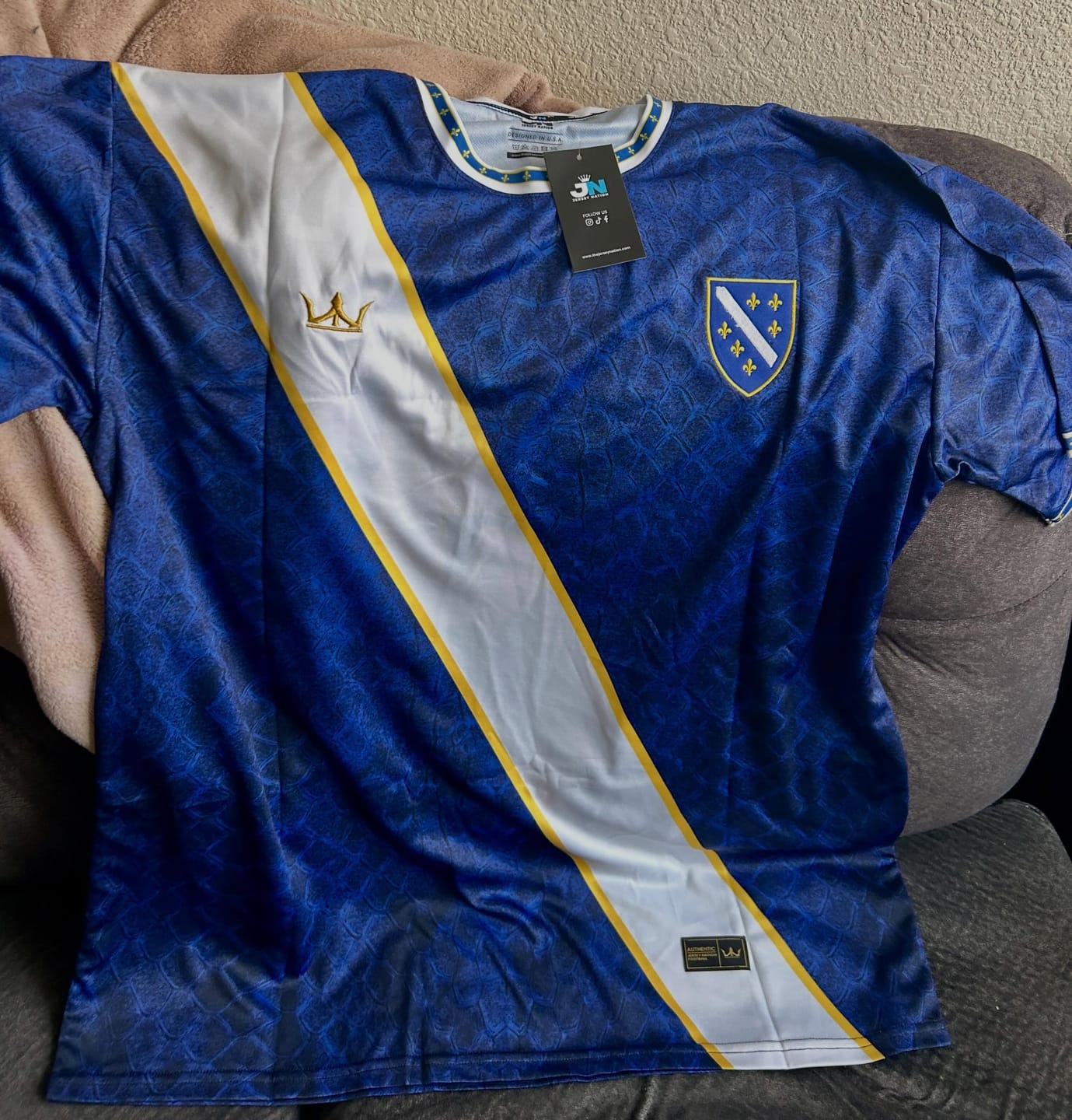 Customer photo review of Bosnia Heritage Custom Football Jersey
