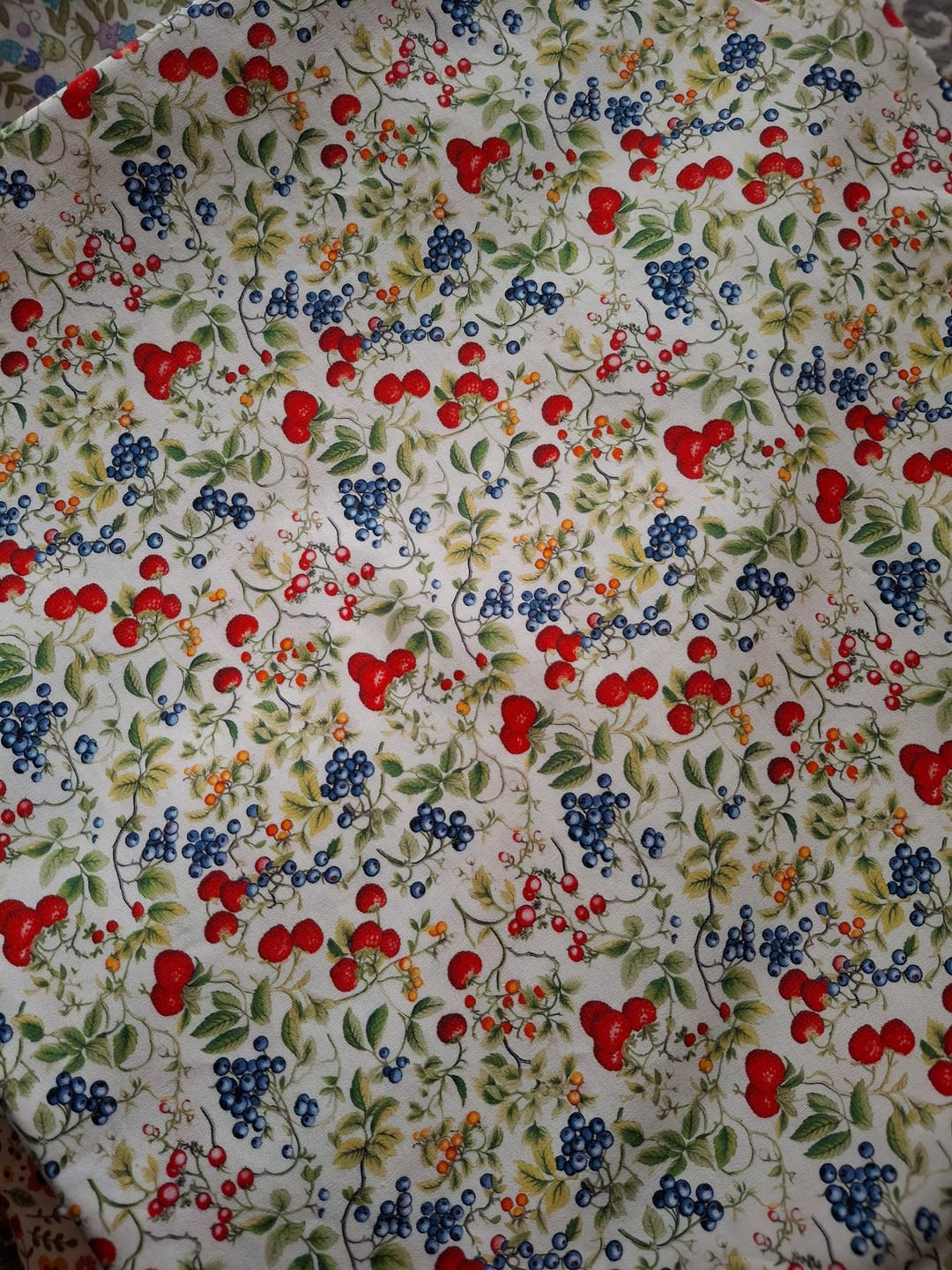 Customer photo review of Berry Vine Rose & Hubble Cotton Poplin Fabric