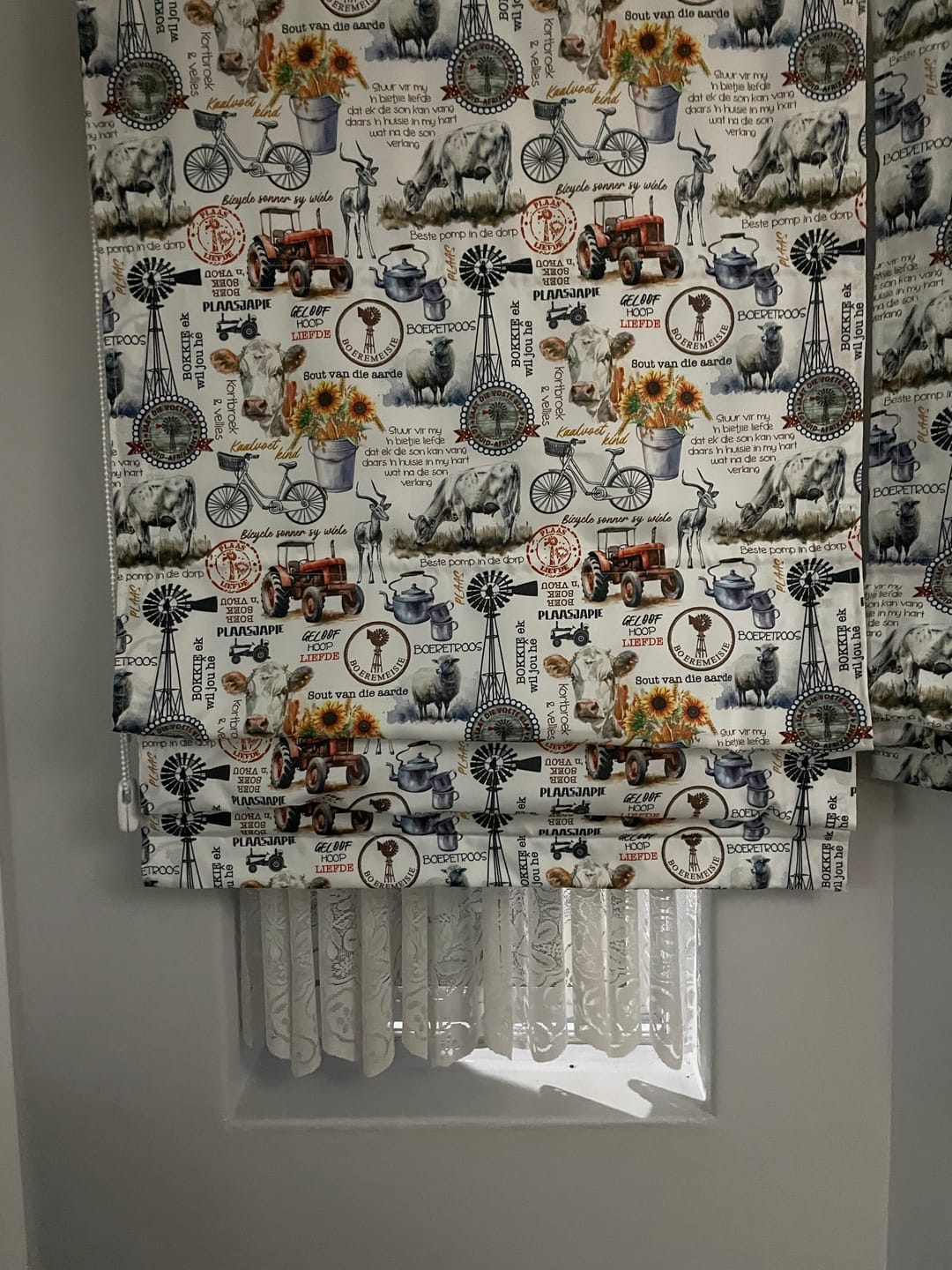 Customer photo review of Printed Mini Matt Check Stone-240cm