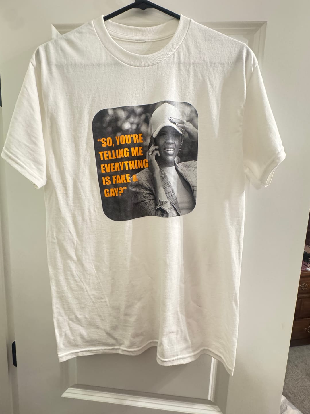Customer photo review of Fake & Gay T-shirt
