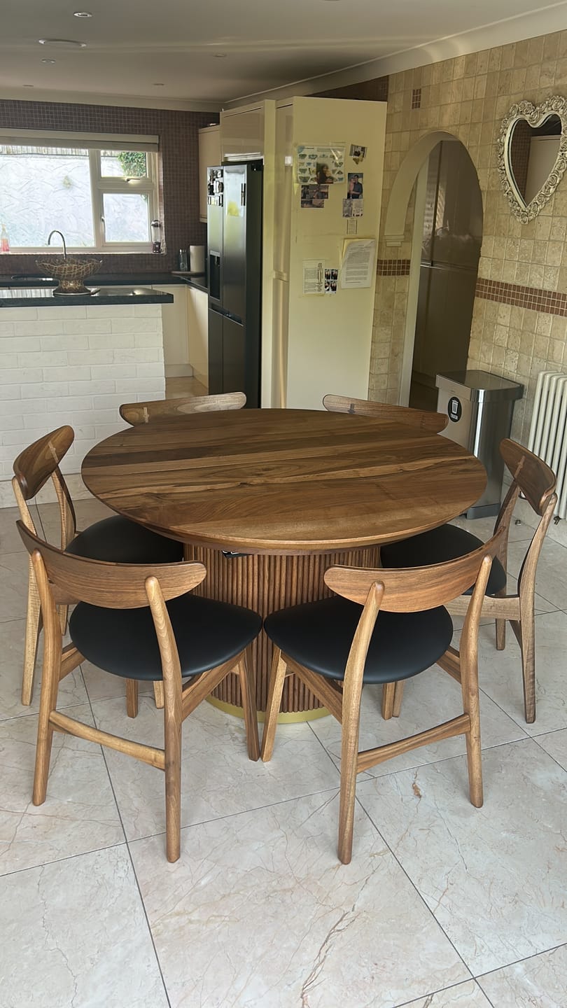 Customer photo review of Eva Walnut Dining Chair