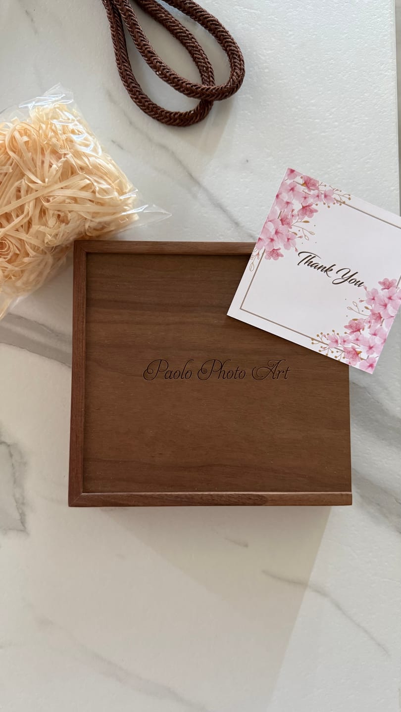 Customer photo review of 4 x 6 Natural sliding lid photo box + compartment