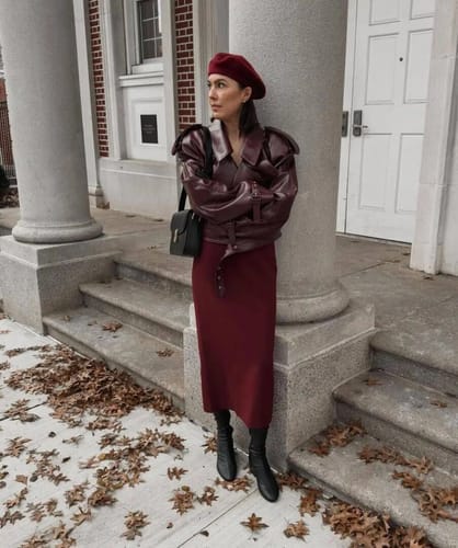 Customer photo review of Cherry Bomb Leather Jacket