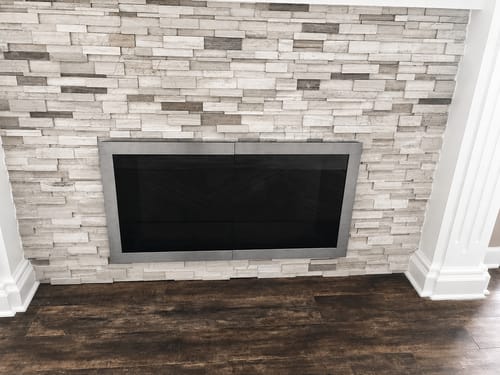 Customer photo review of Brooklyn Hidden Main Frame - Single Panel Masonry & Prefab Fireplace Doors | Custom