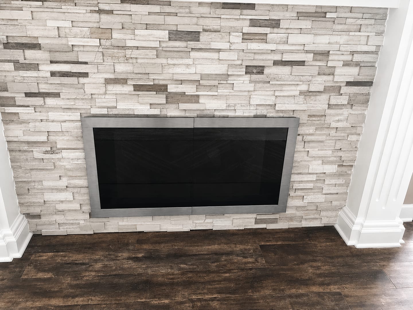 Customer photo review of Brooklyn Hidden Main Frame - Single Panel Masonry & Prefab Fireplace Doors | Custom