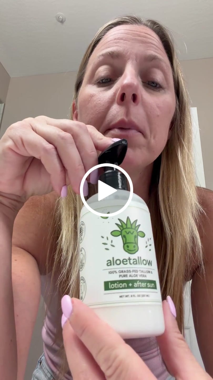 Customer video review of Tallow + Aloe Face & Body Lotion | 8 Clean Ingredients