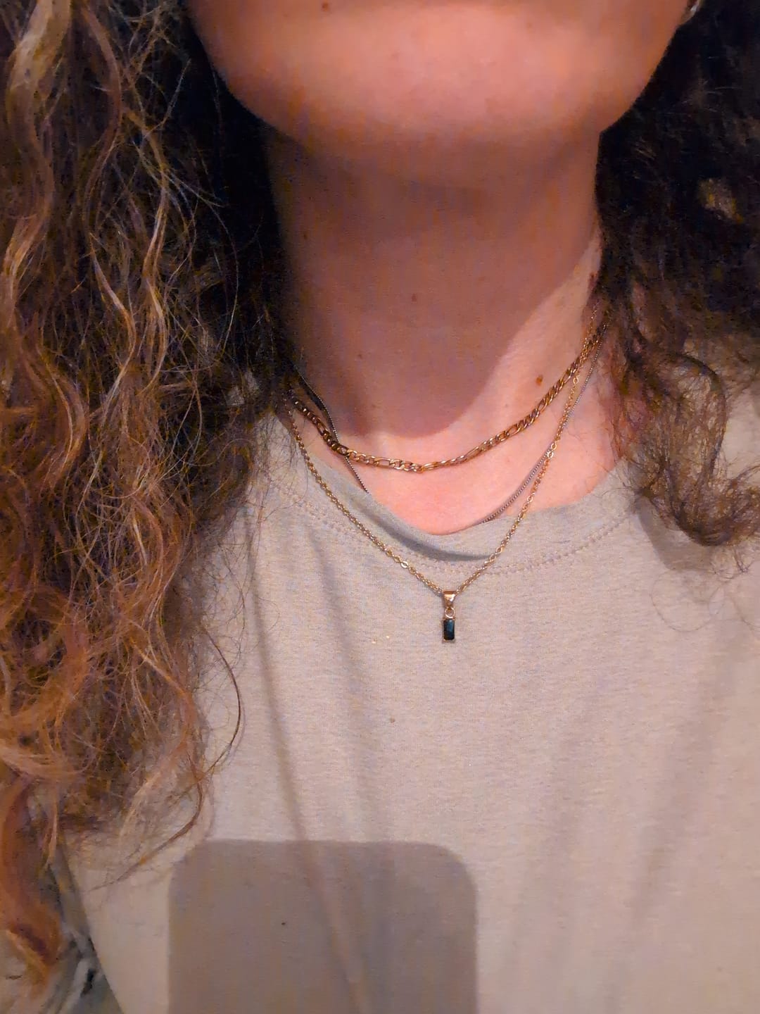 Customer photo review of Dainty Emerald Diamond Necklace