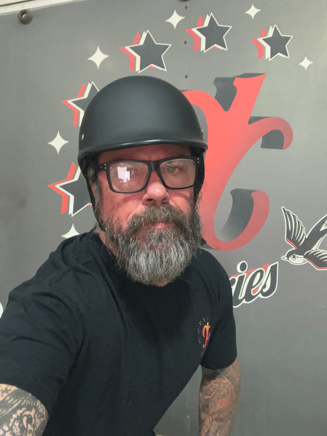 Customer photo review of Smallest & Lightest DOT Open Face Polo Helmet- Matte Black