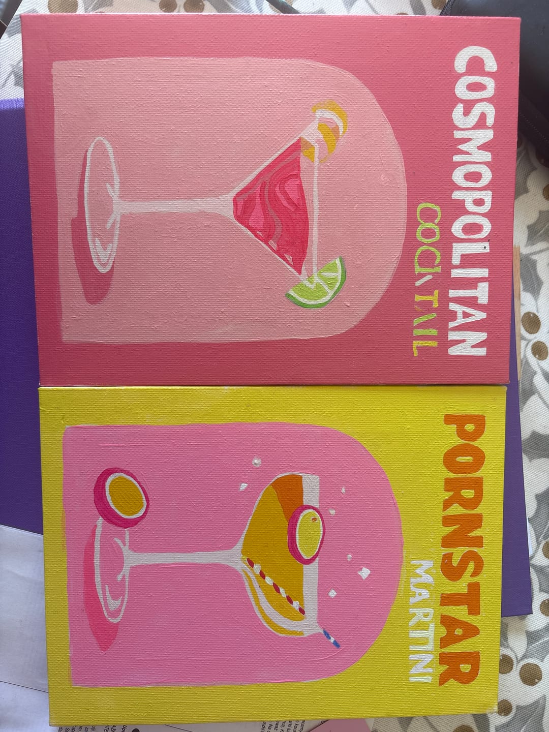 Customer photo review of 6 Mini Paintings - Colorful Cocktail Set