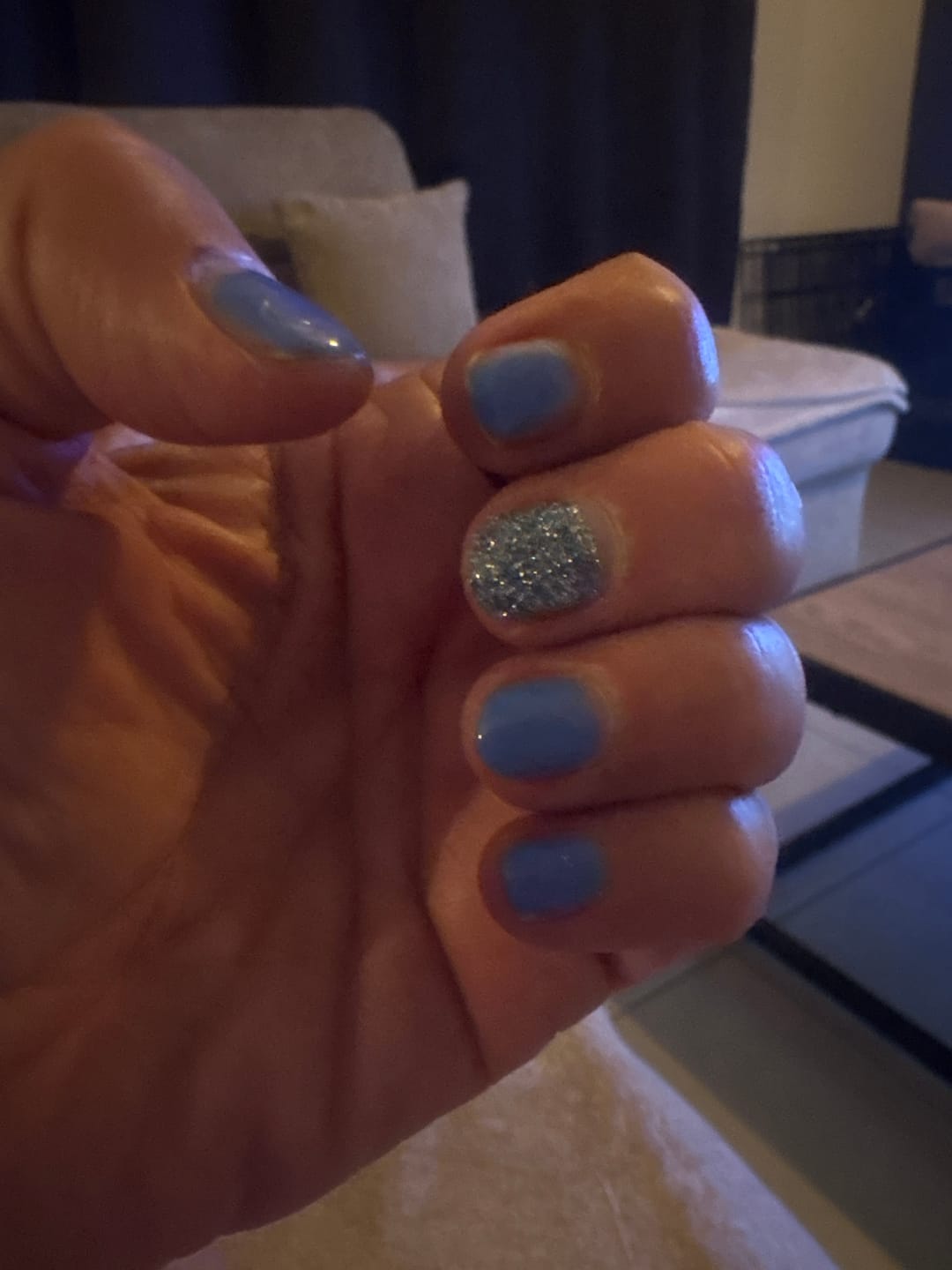 Customer photo review of Frozen Sky Dipping Powder