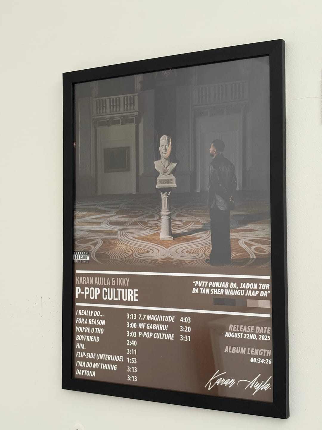 Customer photo review of Karan Aujla & Ikky - P-Pop Culture | ALBUM POSTER