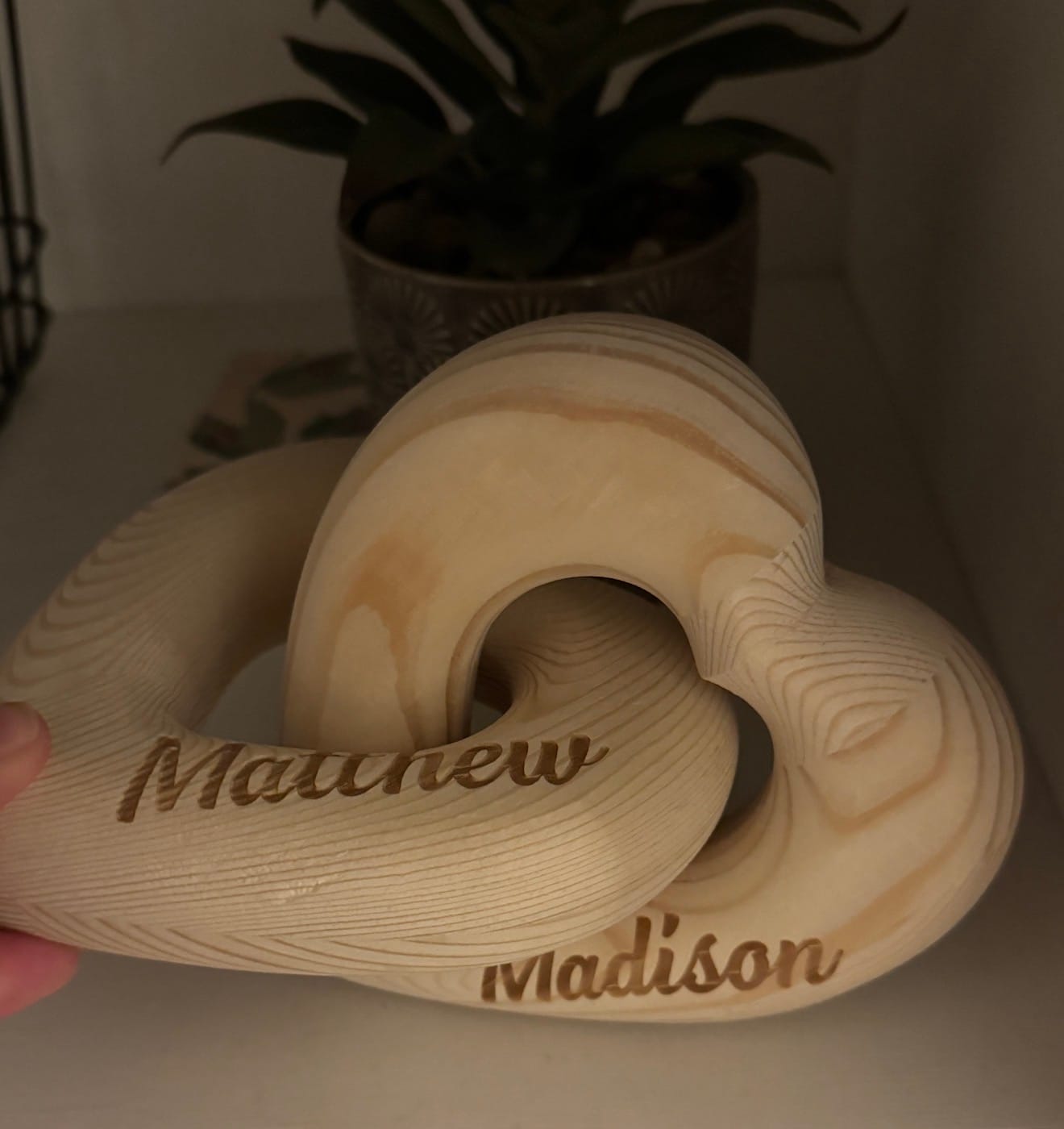 Customer photo review of Romantic Couple - Personalized Infinity Heart Sculpture