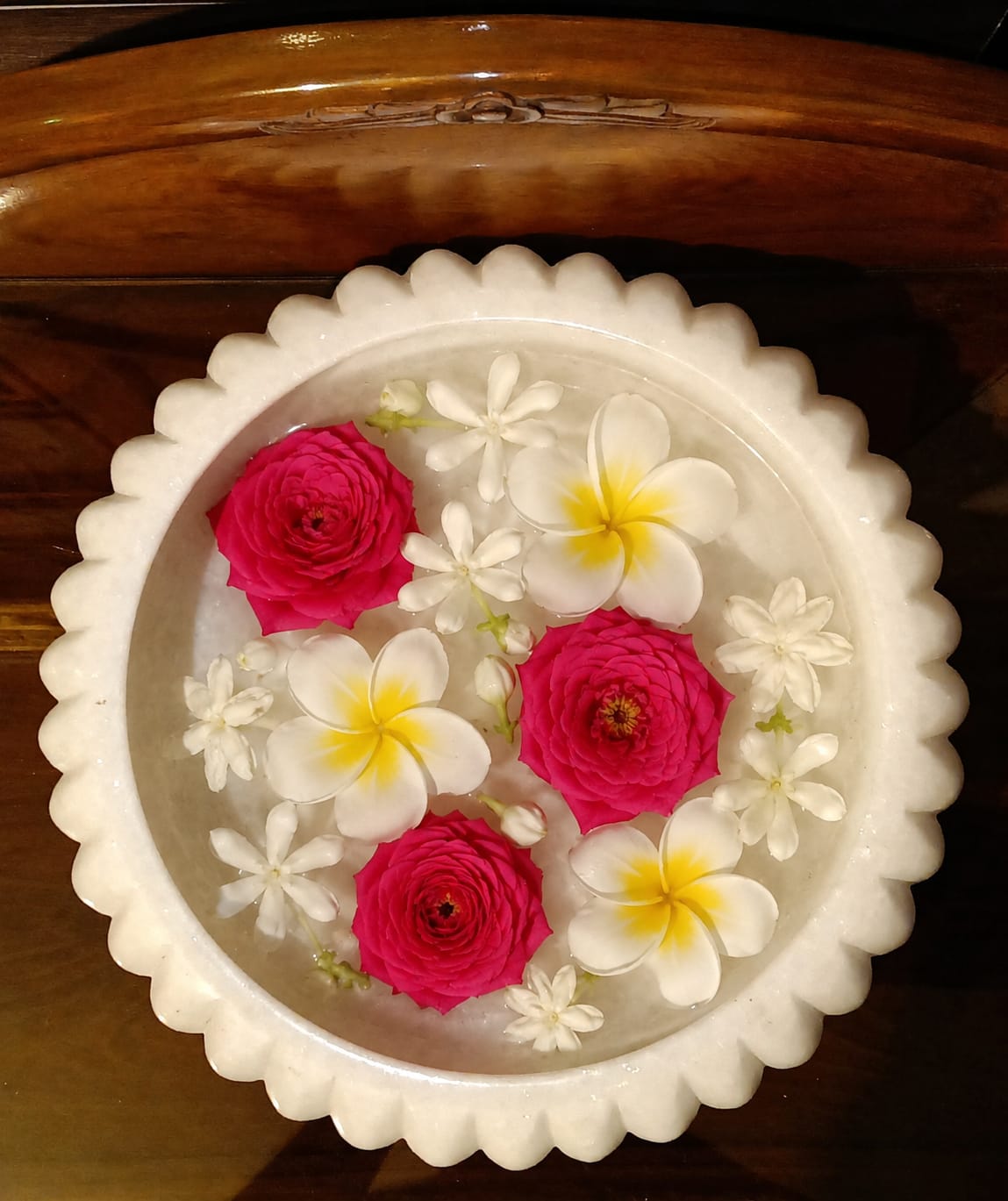 Customer photo review of Marble Urli White - Handicraft Bazaar