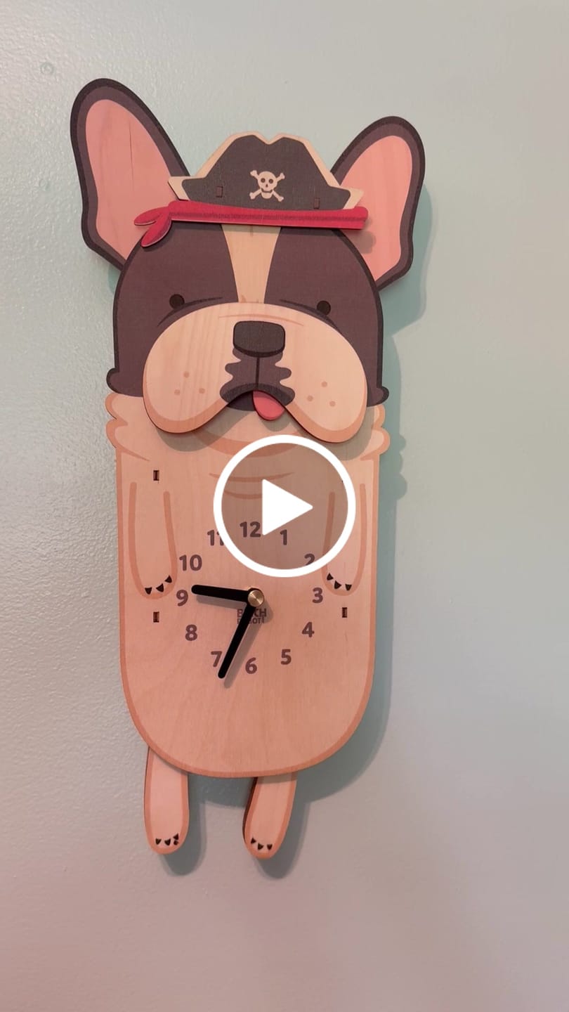Customer video review of Louie the French Bulldog Pendulum Clock