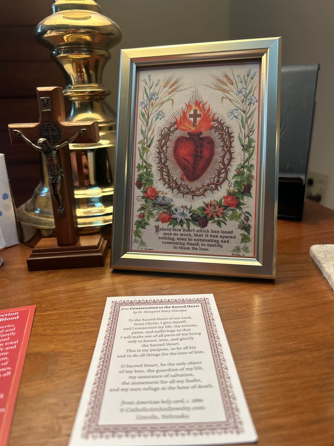 Customer photo review of Sacred Heart – 4x6" Framed Picture – Catholic Keepsake