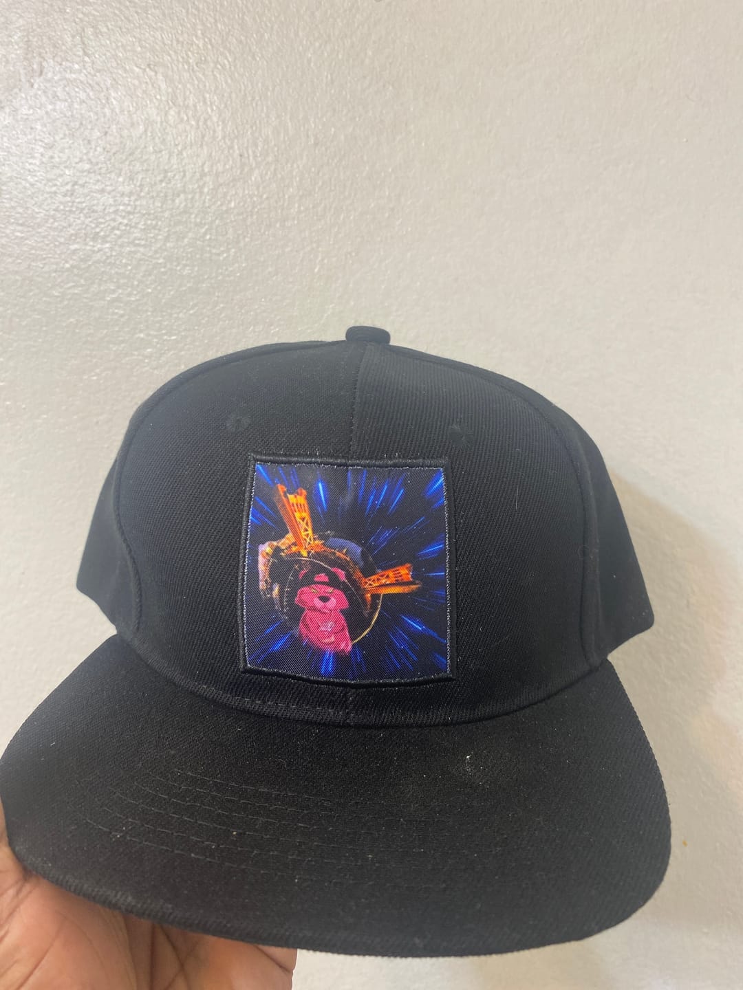 Customer photo review of Custom Black 3D Puff Embroidery Flat Embroidery Casual Sport Baseball Cap