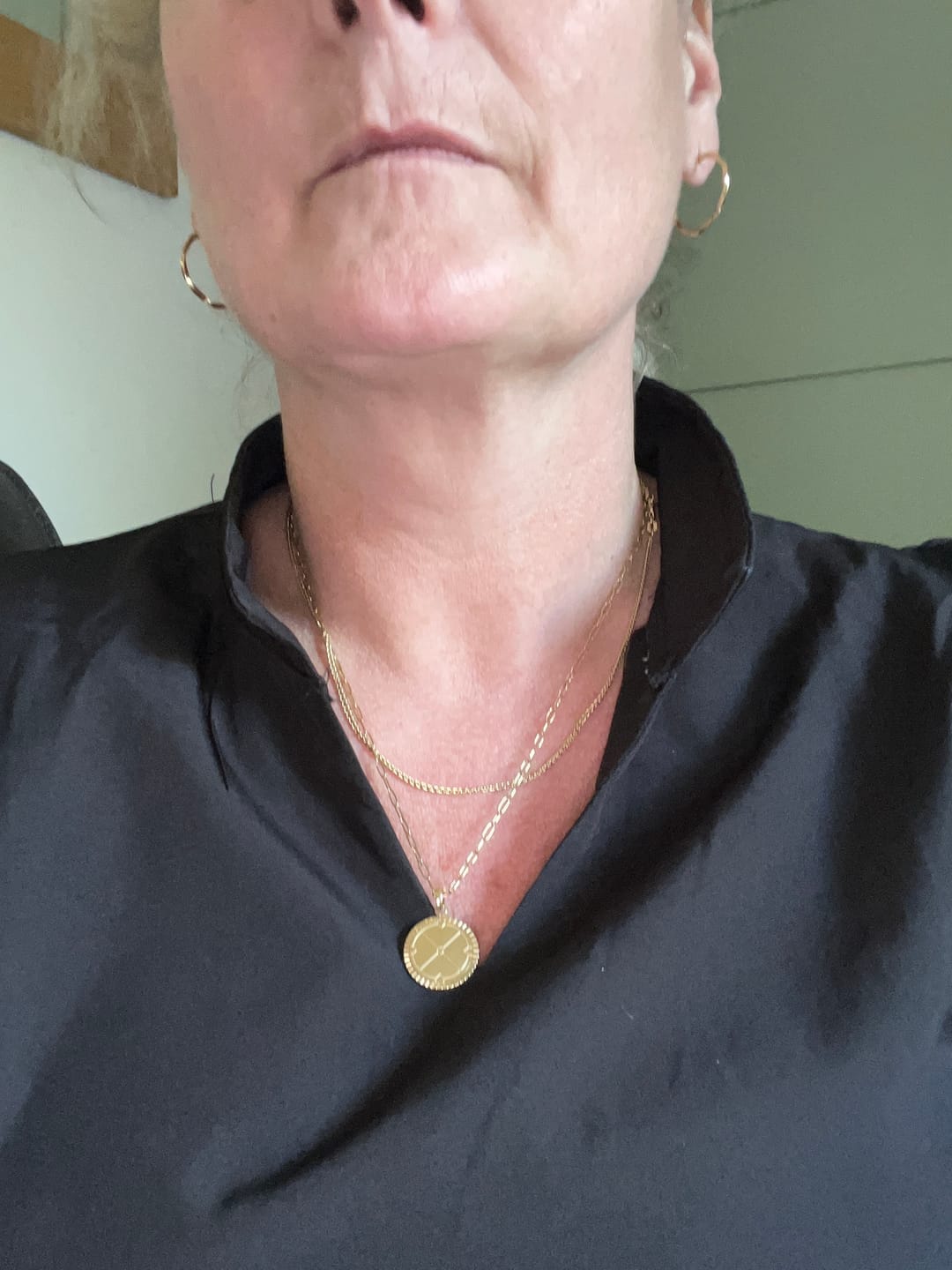 Customer photo review of Engravable Compass Necklace