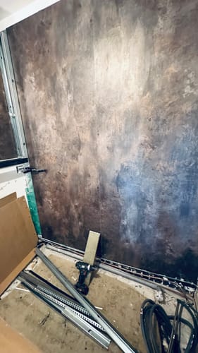 Customer photo review of Panneau Mural Salle de Bain SPC Bronze Cuivré – Étanche & Anti-Rayure